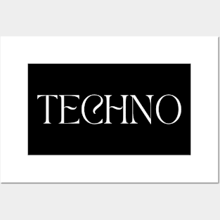 Techno typography Posters and Art